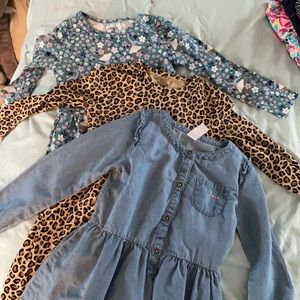 3 long sleeve dresses size 5t worn only once